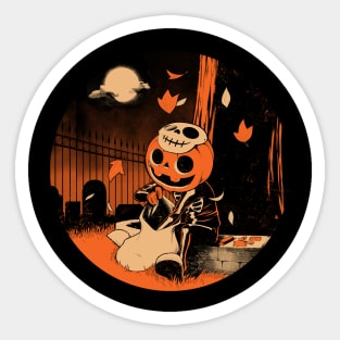 Halloween Pumpkin Kid Sticker